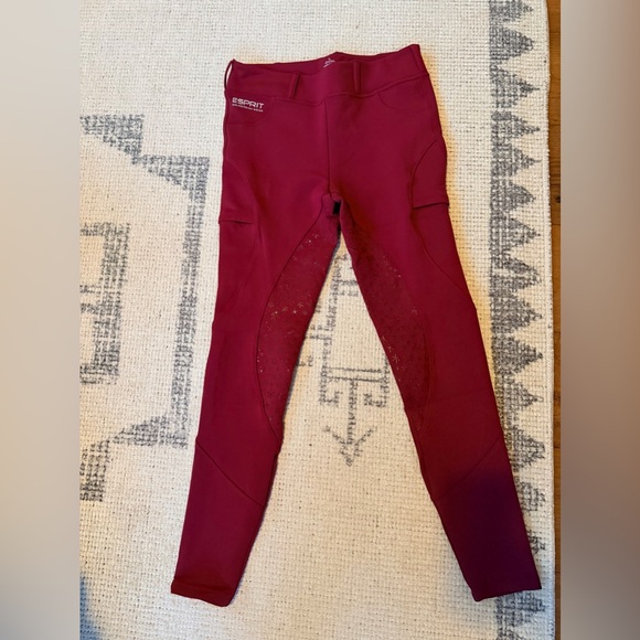 ESPRIT L WINTER RIDING BREECHES pull on breeches - RUBY RED - Picture 2 of 6